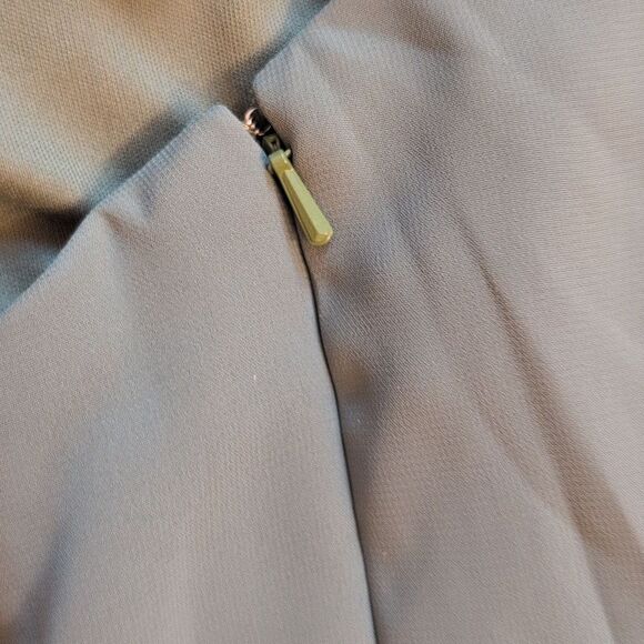 NWT After Six Skinny One-Shoulder Trumpet Gown Front Slit Vineyard Green Size 16 - Picture 14 of 15